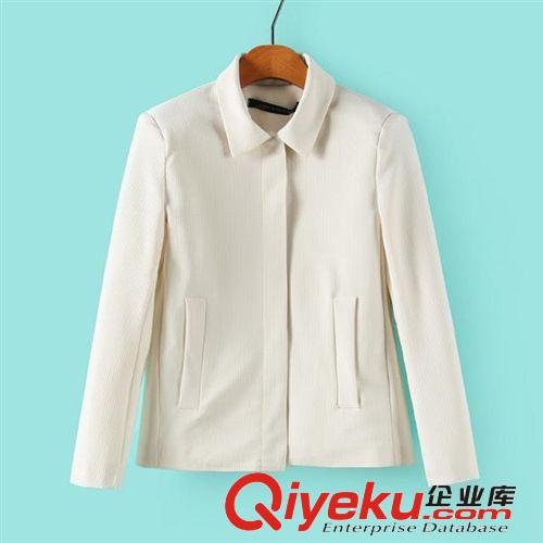 2014秋季新款 歐美簡單純色工裝女式小西服 外套4482原始圖片3