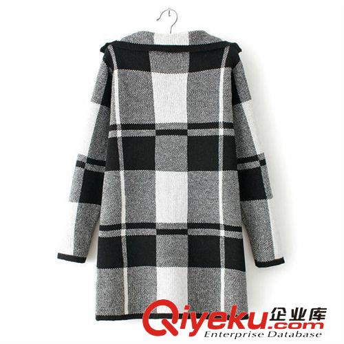 2014秋季新款 韓版 女式兩?？鄹褡又虚L(zhǎng)款毛衣 開(kāi)衫4298原始圖片3