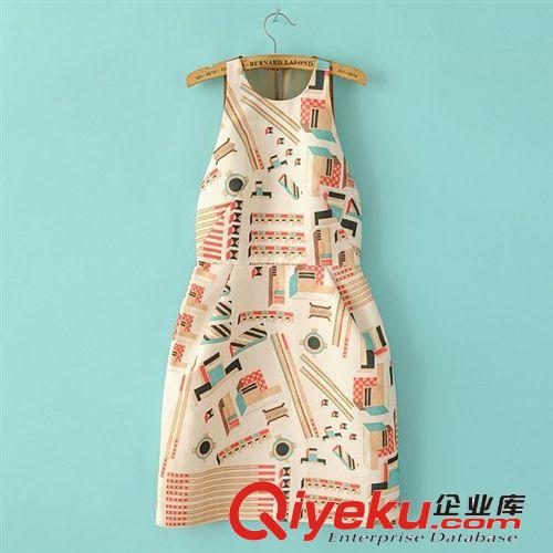 2014夏季女裝 歐美dp同款 歐根紗拼接無袖蓬蓬背心連衣裙3931原始圖片2