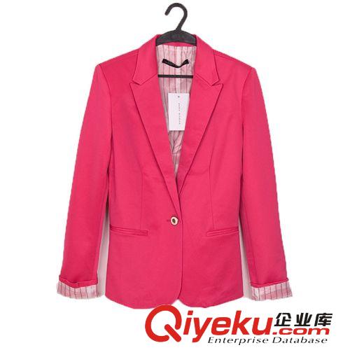 2012新品 條紋里襯糖果色外套 修身女式小西裝 西服原始圖片2