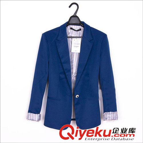 2012新品 條紋里襯糖果色外套 修身女式小西裝 西服原始圖片3