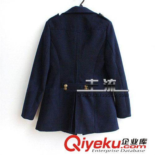 ASOS 嗆口小辣椒歐美軍裝風(fēng)肩章雙排扣翻領(lǐng)修身中長款毛呢大衣原始圖片3