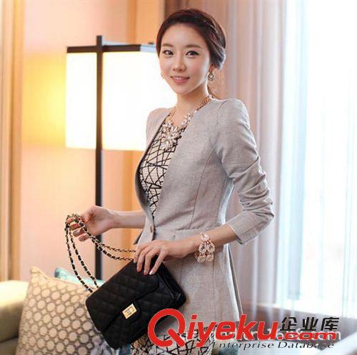 2014春秋新款小西裝女韓版修身外套女裝中長款西服 OL 白領(lǐng)必備原始圖片3
