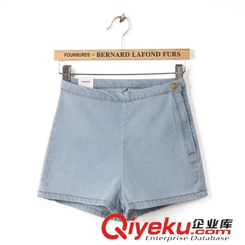 歐洲站2014夏新款女褲  全棉中腰闊腿牛仔短褲  潮牛仔短褲