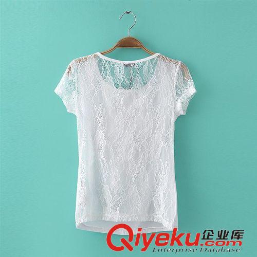 蘇顏2014夏裝精品韓國甜美燙鉆心形印花短袖女t恤批發(fā)原始圖片2