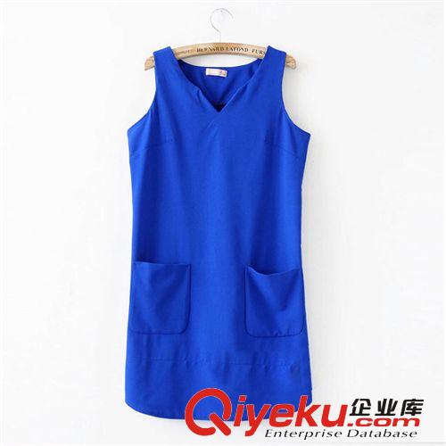 蘇顏2014新款歐洲站時尚修身雪紡條紋拼接OL背心裙批發(fā)女裝連衣裙