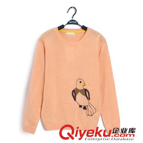 suyan時尚潮人秋裝新款歐美風氣質幾何菱形女裝針織衫套頭毛衣
