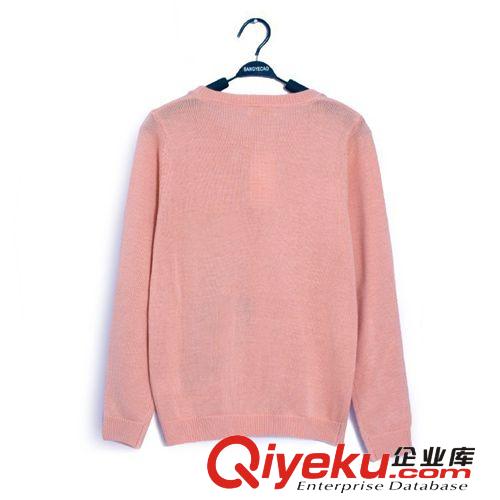 suyan時尚潮人歐美女秋裝百搭刺繡圖案圓領(lǐng)長袖薄套頭休閑毛衣原始圖片3