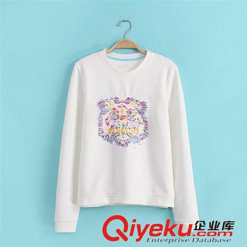 蘇顏2014新女秋裝歐美時(shí)尚棉質(zhì)刺繡圖案寬松圓領(lǐng)長(zhǎng)袖厚T恤批發(fā)原始圖片3