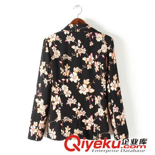 蘇顏女裝 2014秋季新款復(fù)古修身小西裝外套 印花品牌小西服女批發(fā)