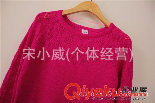 2014秋裝新款外貿(mào)原單批發(fā) 美國鏤空修身套頭針織衫毛衣 女大碼原始圖片3