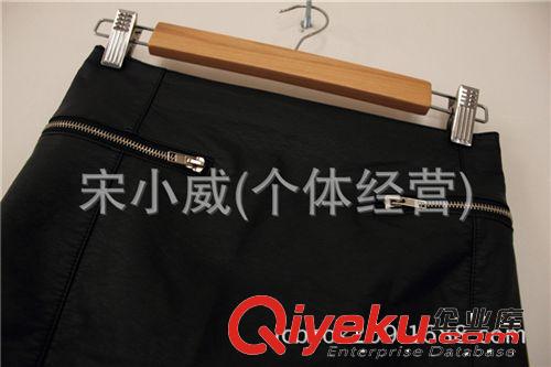 外貿原單批發 瑞典品牌拉鏈PU皮裙 半身裙 包臀短裙女QZD227