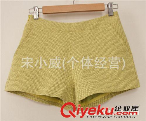 外貿(mào)原單批發(fā) 歐美風(fēng)復(fù)古口袋顯瘦中腰闊腿休閑短褲女原始圖片2