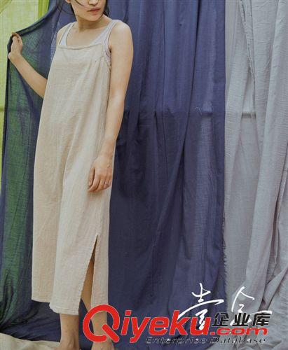 壹念原創(chuàng)設(shè)計 女式純棉修身吊帶連衣裙  女士吊帶打底長裙