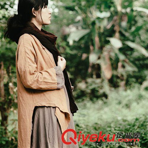 壹念原創 春秋新款單扣白搭棉麻文藝開衫外套 三色