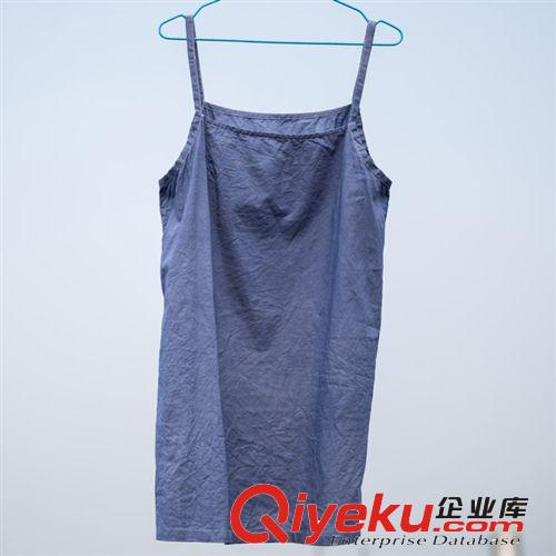 壹念原創 百搭寬松文藝純棉手工染色吊帶打底背心 兩色