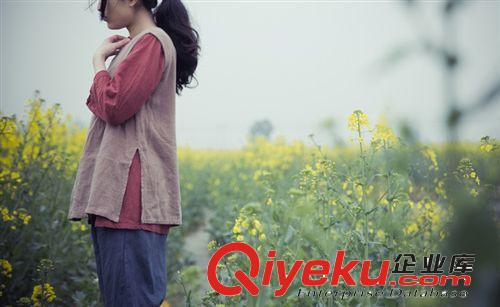 壹念原創(chuàng) 女式苧麻手工盤扣文藝舒適透氣背心批發(fā)
