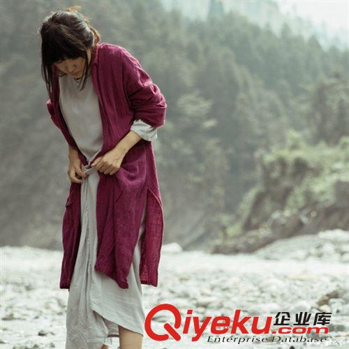 壹念原創 秋裝新款女式雙層棉文藝風格寬松長袖開衫外套