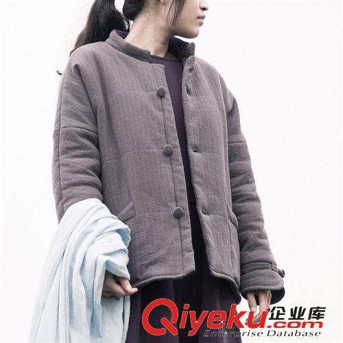 壹念原創設計 2013秋冬新款女裝復古文藝范手工盤扣立領純棉棉衣