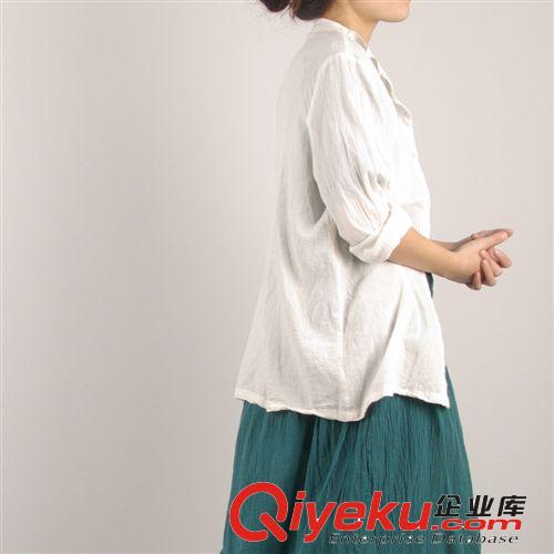 壹念原創 女洗水純棉手工繡花勾邊自然褶皺肌理感短袖連衣裙原始圖片2