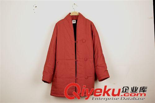 冬款壹念原創(chuàng) 女式棉麻高領(lǐng)手工刺繡中長(zhǎng)棉衣服外套批發(fā) 文藝復(fù)古