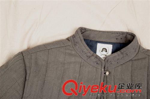 冬款蜜糖工廠原創(chuàng) 新款女式棉衣 竹節(jié)水洗棉手工刺繡短款棉衣外套