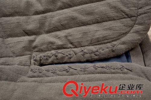 冬款壹念原創(chuàng) 女式棉衣 中式立領(lǐng)手工刺繡長款復(fù)古棉衣外套原始圖片2