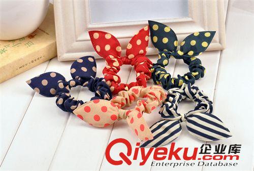 【禮品】小飾品兔耳朵 布藝波點發(fā)圈皮筋發(fā)繩 顏色款式隨機發(fā)原始圖片2
