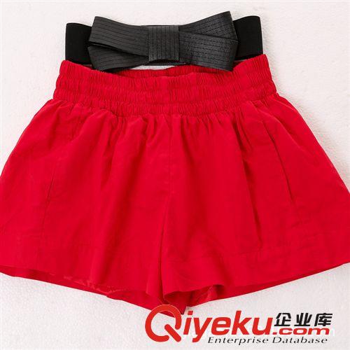 紅色下架2014夏 BJTYL9932 送腰帶 氣質(zhì)松緊腰 短褲 一件代發(fā)女裝原始圖片3