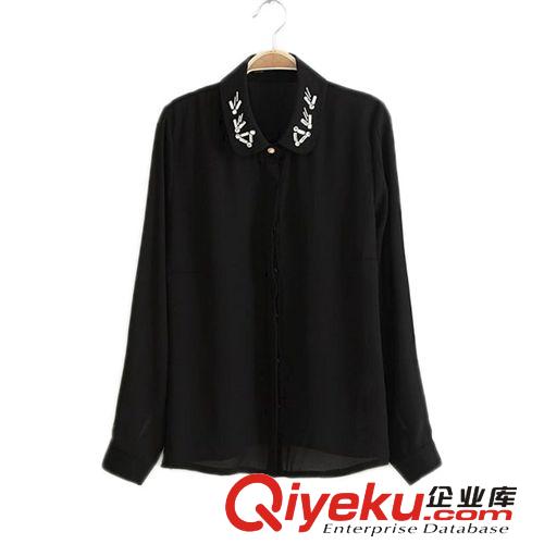 廠家貨源 1件代發(fā)秋季新款大碼女裝淑女胖mm顯瘦長袖襯衫代銷批發(fā)