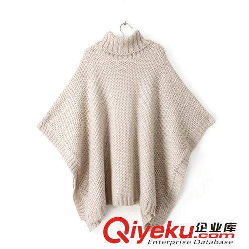 2014新款秋冬日韓外貿(mào)女裝批發(fā)杉杉來了趙麗穎同款蝙蝠袖高領毛衣原始圖片2