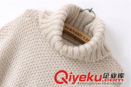 2014新款秋冬日韓外貿(mào)女裝批發(fā)杉杉來了趙麗穎同款蝙蝠袖高領毛衣原始圖片3