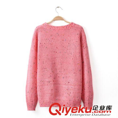 2014秋冬韓版外貿女裝新款杉杉來了趙麗穎同款粉色套頭毛衣女批發