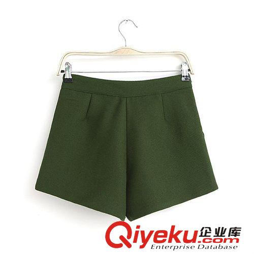 2014夏季女式OL純色百搭休閑褲女裝版型超好立體修身短褲批發代發原始圖片2