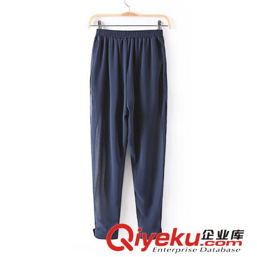 外貿(mào)2014夏季女式韓版雪紡個性開叉ts哈倫褲女裝顯瘦休閑褲代發(fā)