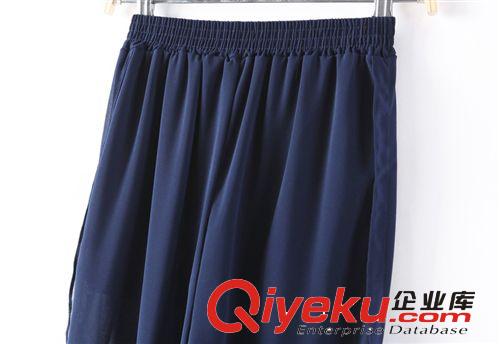 外貿(mào)2014夏季女式韓版雪紡個性開叉ts哈倫褲女裝顯瘦休閑褲代發(fā)