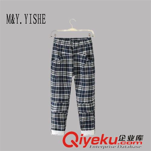 M&Y.yishe廠家直銷新款秋季女裝韓版代購(gòu)品牌格子休閑褲KP171