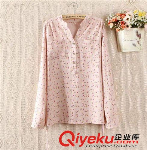 M&Y.yishe原單外貿(mào)女裝秋季新款森女系長(zhǎng)袖三?？郾钜r衫女XQ156原始圖片2