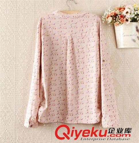 M&Y.yishe原單外貿(mào)女裝秋季新款森女系長(zhǎng)袖三?？郾钜r衫女XQ156原始圖片3