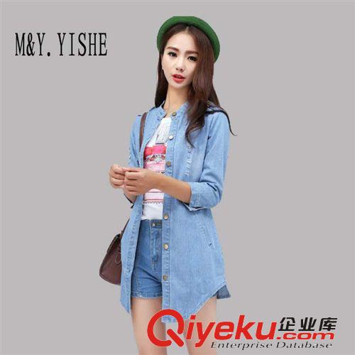 M&Y.ysihe廠家直銷秋季新款女裝歐洲站品牌大碼中袖牛仔外套JBE57