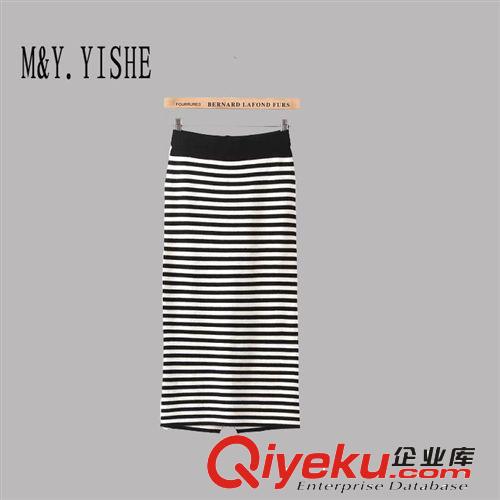 M&Y.YISHE2014新款女装厂家直销条纹一步裙针织半身裙B316