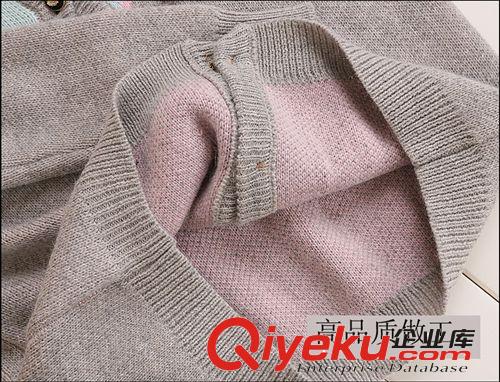2014春日系韓國甜美小豆豆撞色森女毛衣 小清新兔毛開衫針織衫女