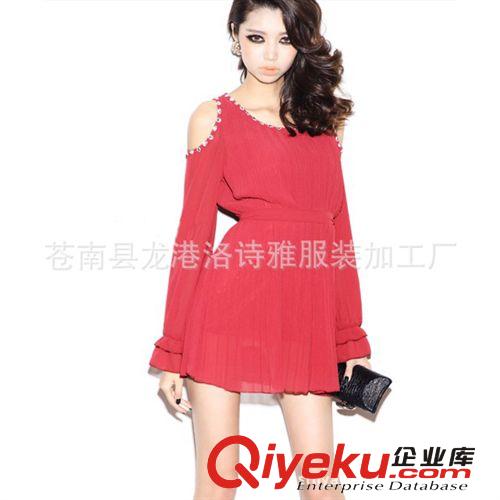 女裝代理加盟網(wǎng)上開(kāi)店 褶皺連衣裙一件代發(fā) 服裝免費(fèi)代理加盟代銷(xiāo)