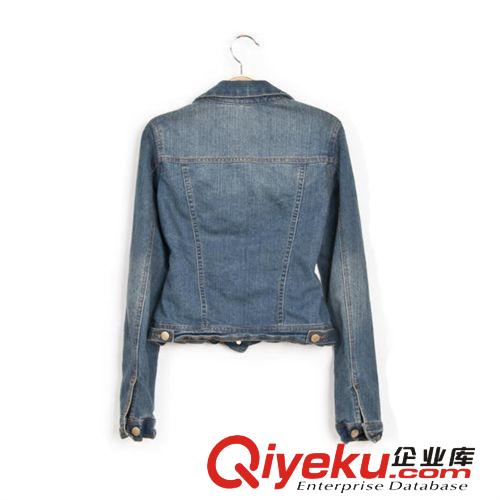 歐美秋季新款女裝現(xiàn)貨批發(fā) 時(shí)尚簡(jiǎn)約短款牛仔長(zhǎng)袖外套