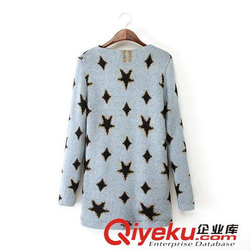 舒淇BABY同款明星浪漫氣質 五角星文藝毛線大開衫毛衣保暖外套原始圖片3