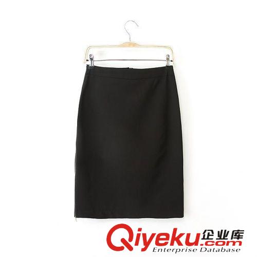 2014秋季新款 側(cè)拉鏈中腰休閑鉛筆裙 女直筒半身裙 時尚中裙原始圖片3