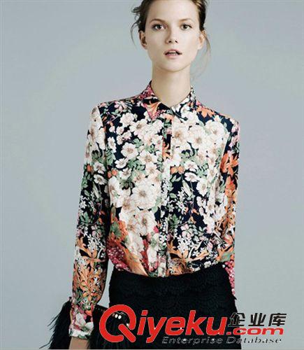 2014秋季新品歐美風(fēng)復(fù)古椰樹短款小外套修身開衫上衣