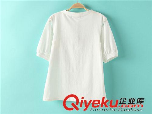 女裝批發(fā)歐美風(fēng)夏季新款接蕾絲刺繡圓領(lǐng)短袖t恤+ 牛仔半裙女套裝原始圖片3