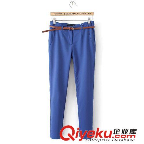 3499-0.35 批發(fā)春季新款韓版修身顯瘦女式休閑褲小腳褲 送腰帶原始圖片3
