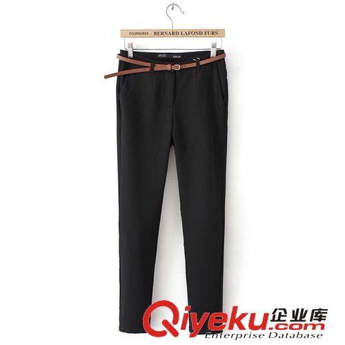 3499-0.35 批發(fā)春季新款韓版修身顯瘦女式休閑褲小腳褲 送腰帶原始圖片2